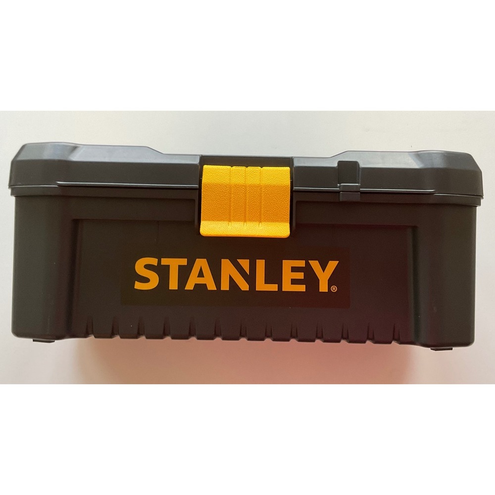 Stanley Essential Tool Box 12.5 Inch Black Yellow Plastic Latch STST13331